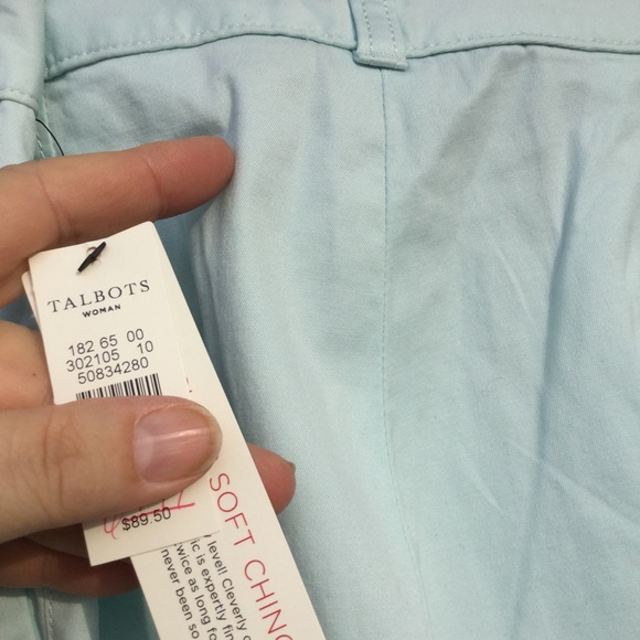 NWT Talbots Pretty Aqua Blue "Weekend Chino" - Picture 4 of 7